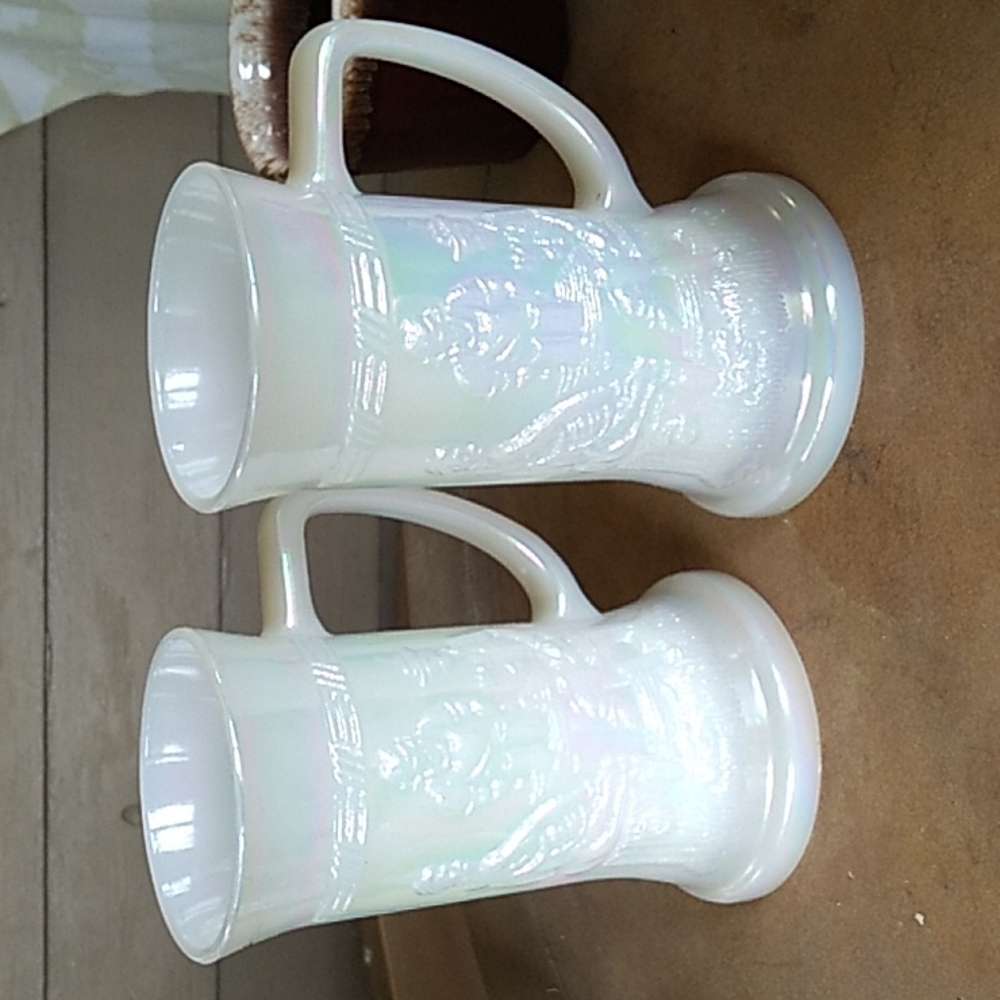 Vintage 1950s Federal glass Moonglow beer tankard mugs MCM 🍺